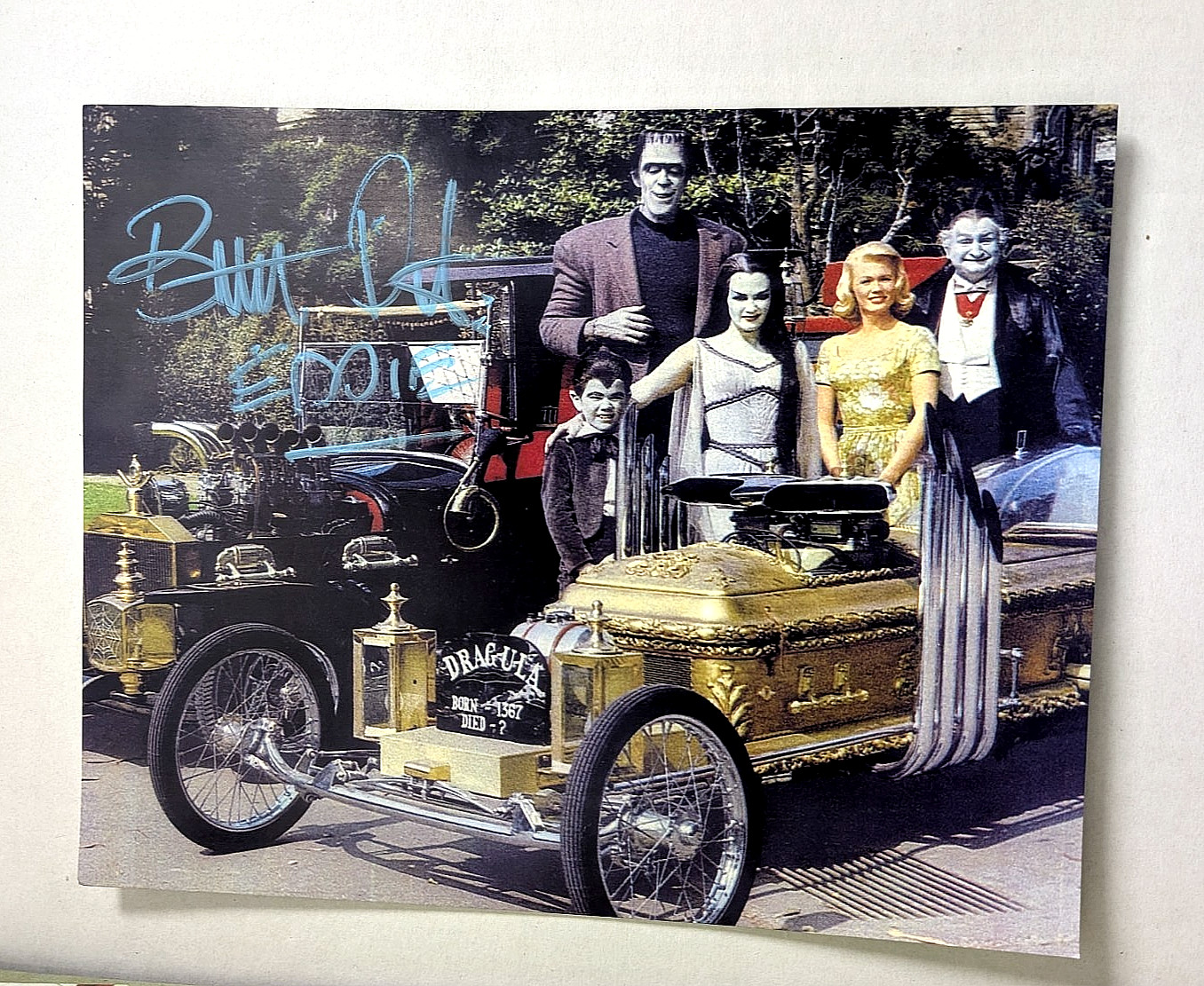 Munsters Dragula Coffin Body Dragster & Photo Signed by Butch Patrick “Eddie”