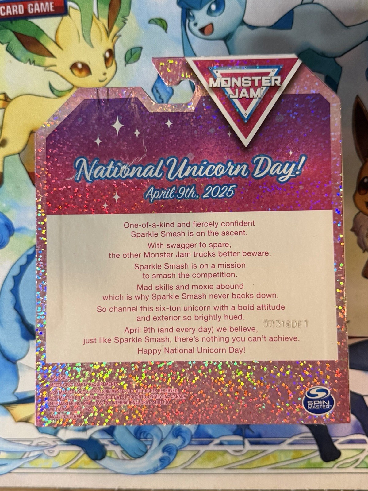 SPARKLE SMASH NATIONAL UNICORN DAY MONSTER JAM LIMITED EDITION 1 OF 5000 1/64
