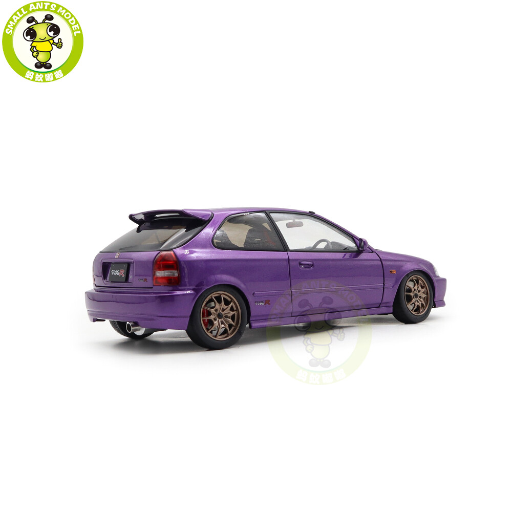 1/18 MOTORHELIX Honda CIVIC Type R EK9-120 Purple MF10 Wheels Diecast Model Car