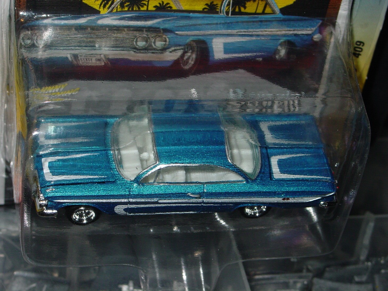 JOHNNY LIGHTNING 1961 CHEVY IMPALA SS 409 CUSTOM LOWRIDER CAR -Blue, MIP
