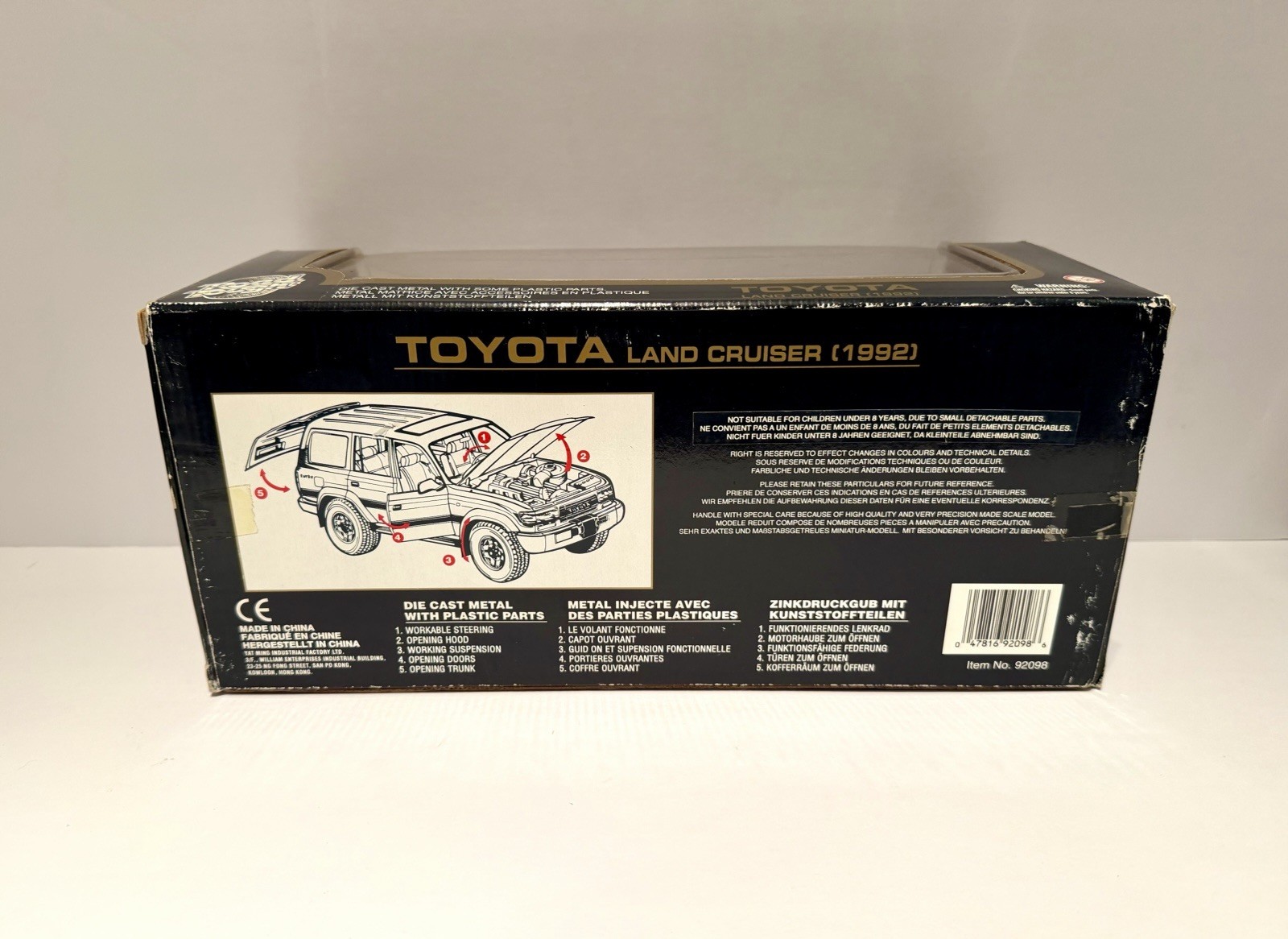 Toyota Land Cruiser 1992 Green 1/18 Scale Diecast Model Car