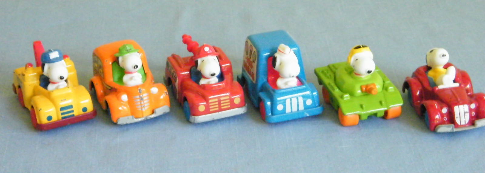 Vintage Peanuts Snoopy Diecast Vehicles Inter-Trad-Tec Lot of 6