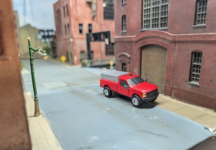 Custom Built 1/87 HO Scale Ford F250 Utility Truck, 3D Printed Resin Model