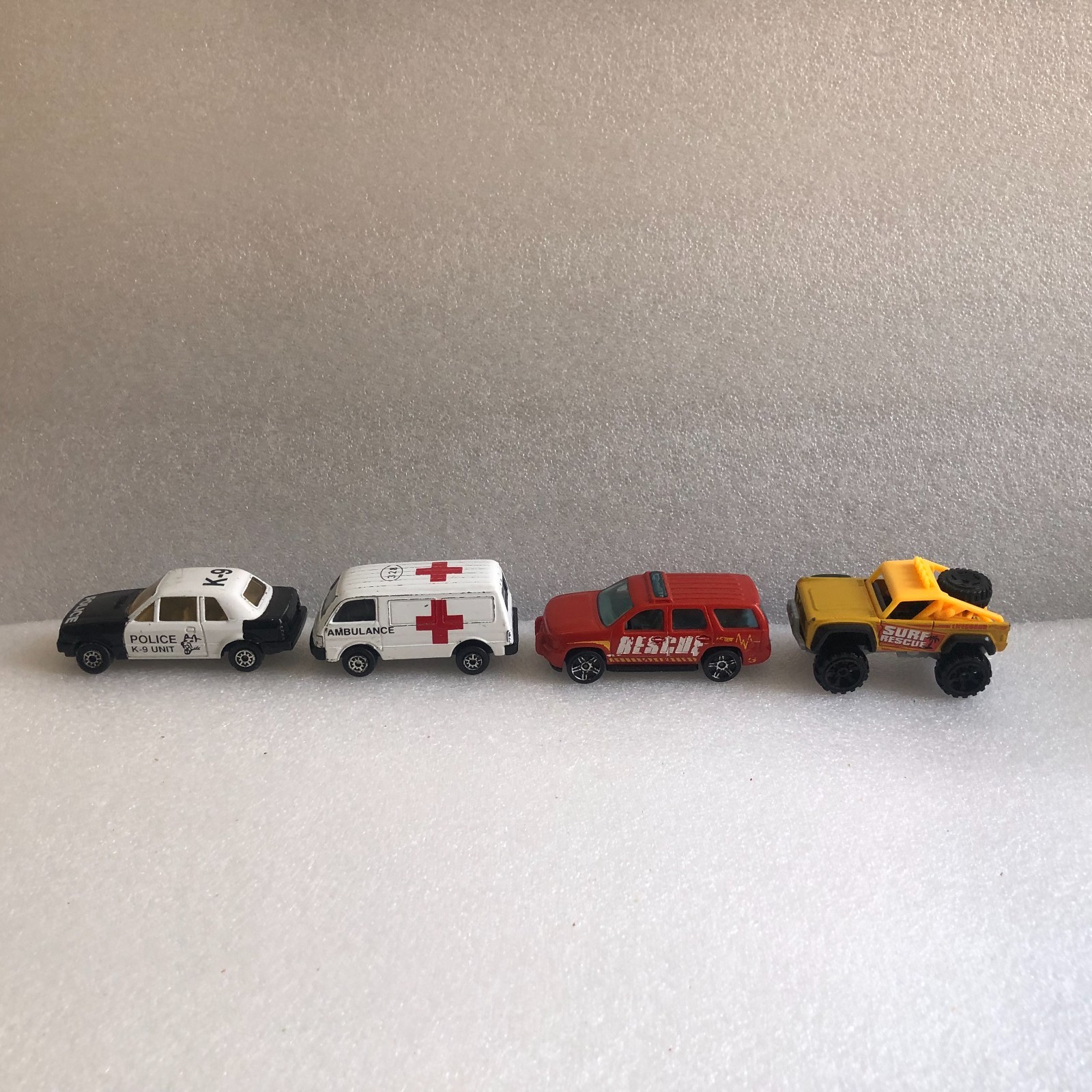 Lot of 8 Hot Wheels, Mattel, Maisto, Kinsmart Police, Fire, Ambulance, & Rescue