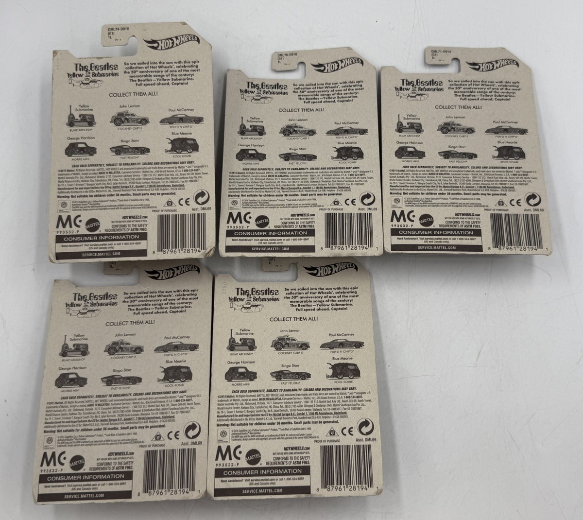 MATTEL HOT WHEELS – BEATLES YELLOW SUBMARINE ASSORTED (CP2022681)