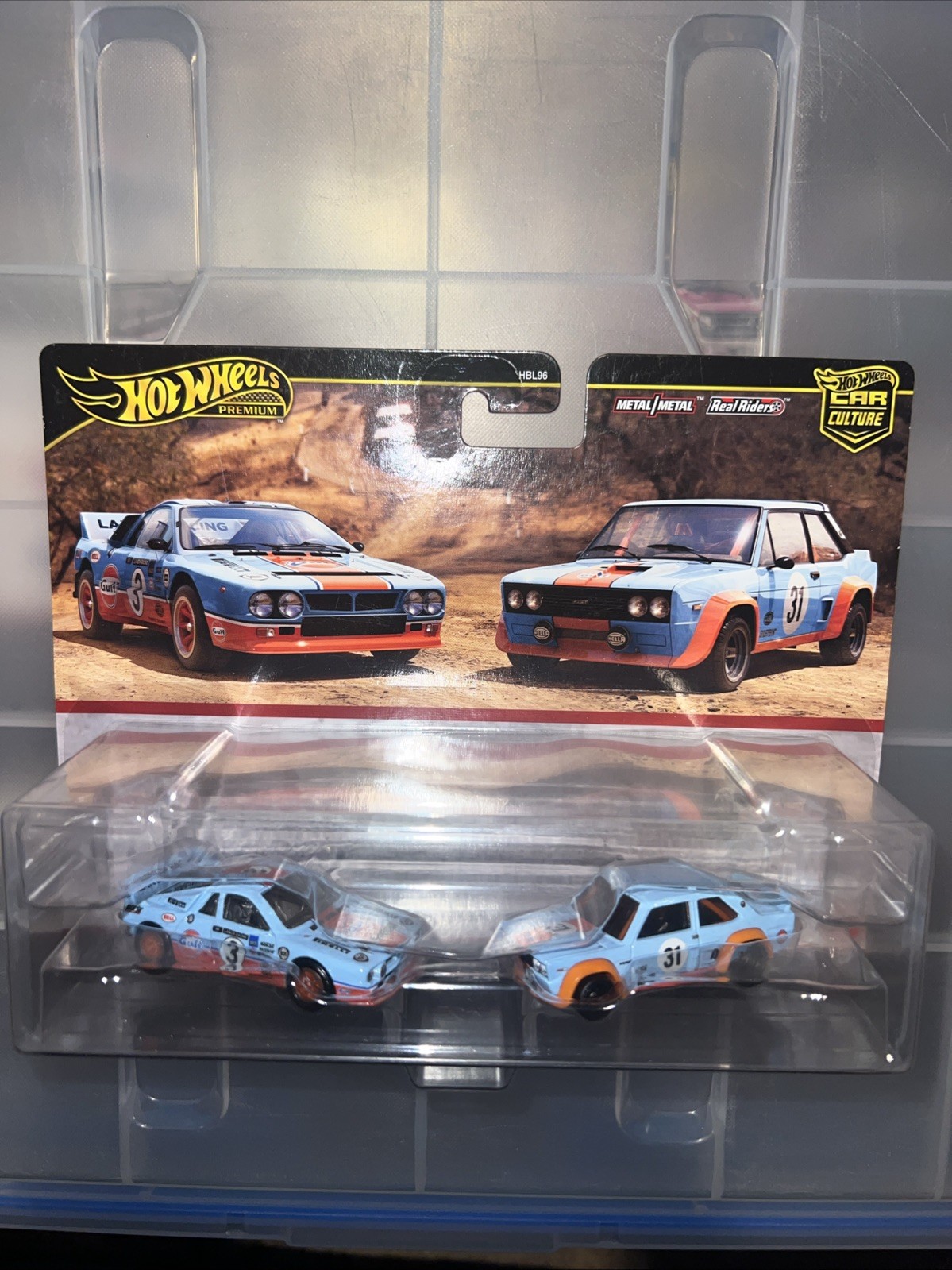 Hot Wheels Premium Car Culture 2 Pack Gulf Lancia Rally 037 & Fiat 131 Abarth!!!