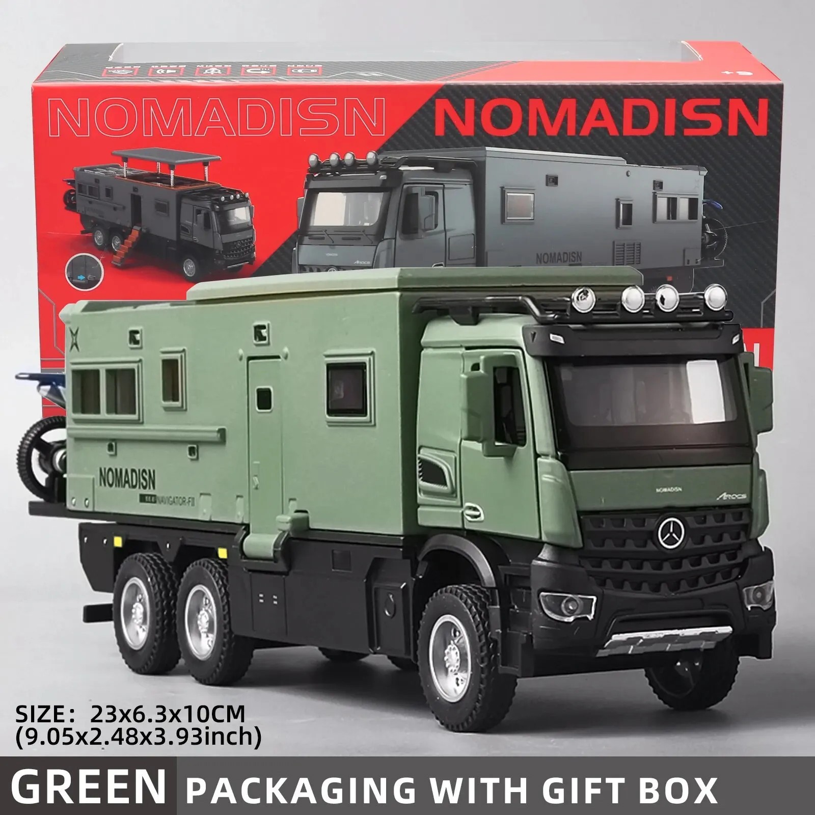 1:24 Benz Camper RV Motorhome Toy Model Car Diecast Pull Back Toy Sound Light
