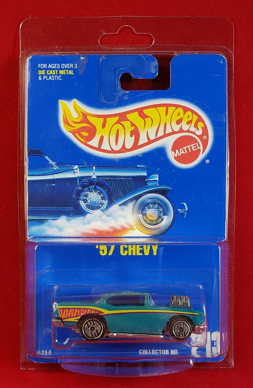 Hot Wheels Mattel Blue Card ’57 Chevy Collector No. #213 NEW Unopened Package