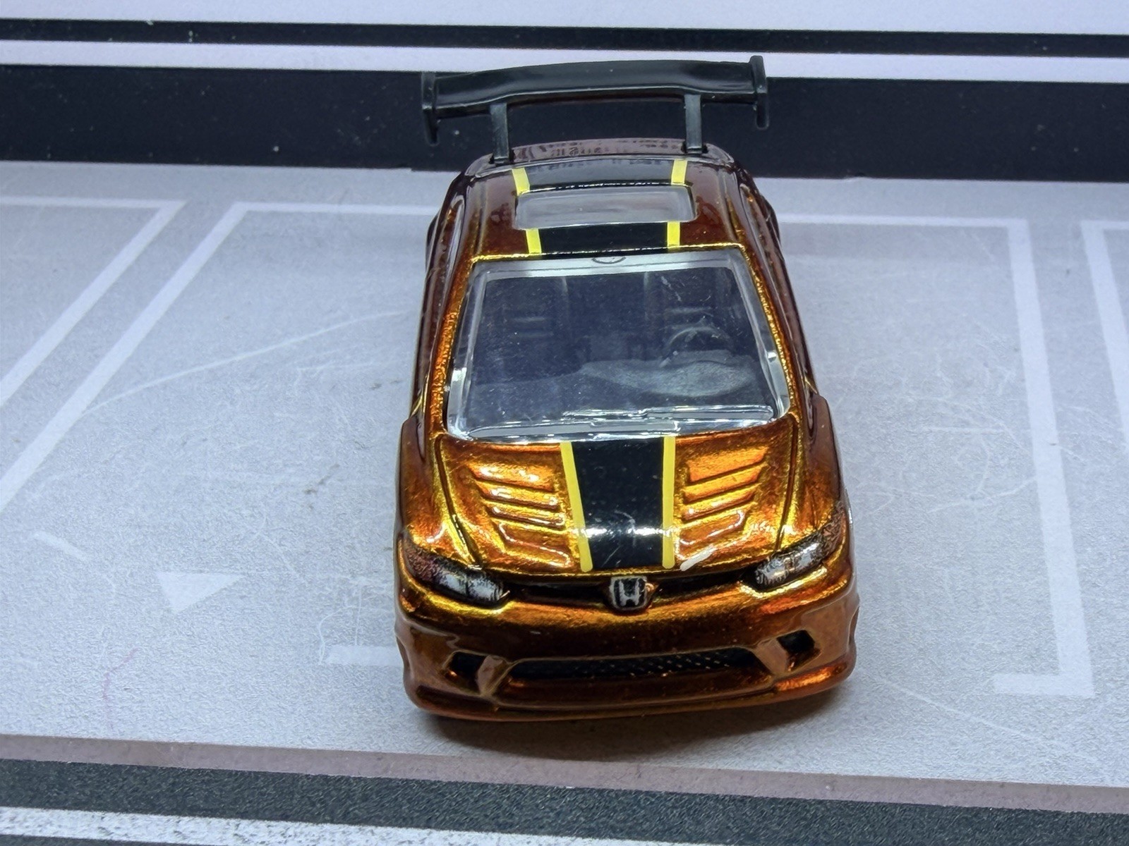 CUSTOM Orange 2006 Honda Civic Si • Real Riders 2025 Hot Wheels wheel swap