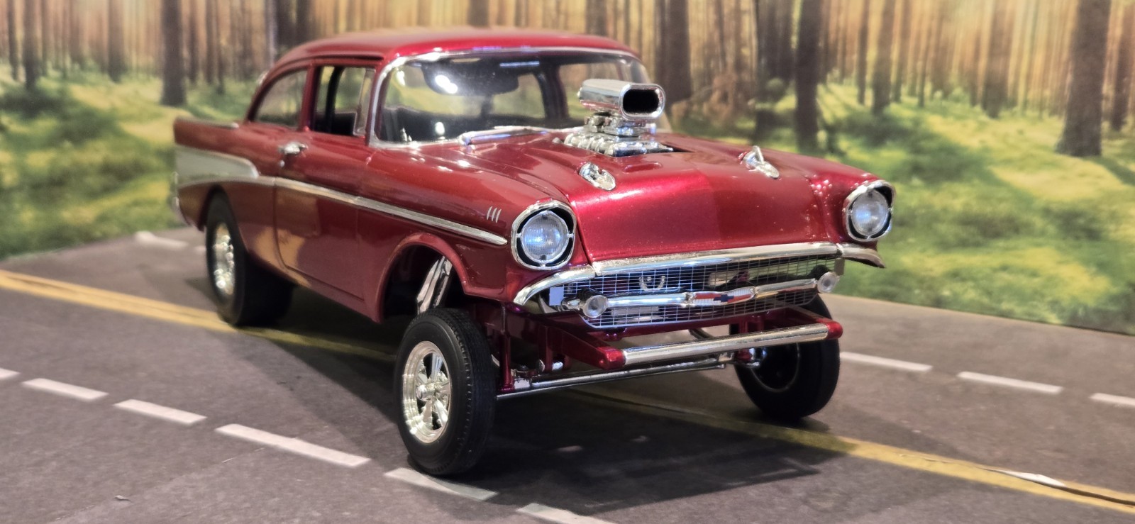 1/18 ACME 1957 RAT FINK MR GASSER CHEVROLET BEL AIR DIECAST NHRA RED **READ**