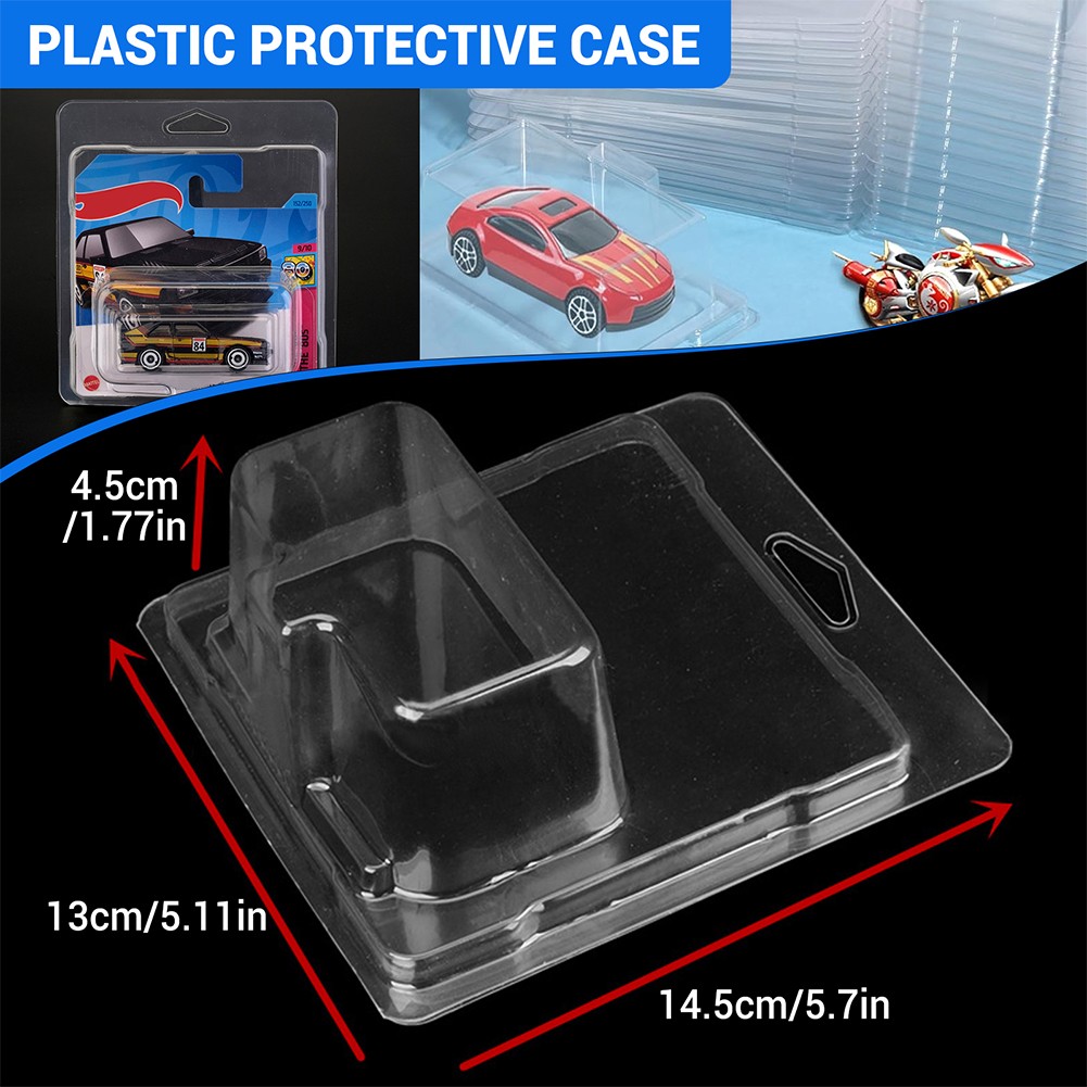 10-100Pcs Clear Display Box Case for 1:64 Scale Hotwheels Short Card Protector