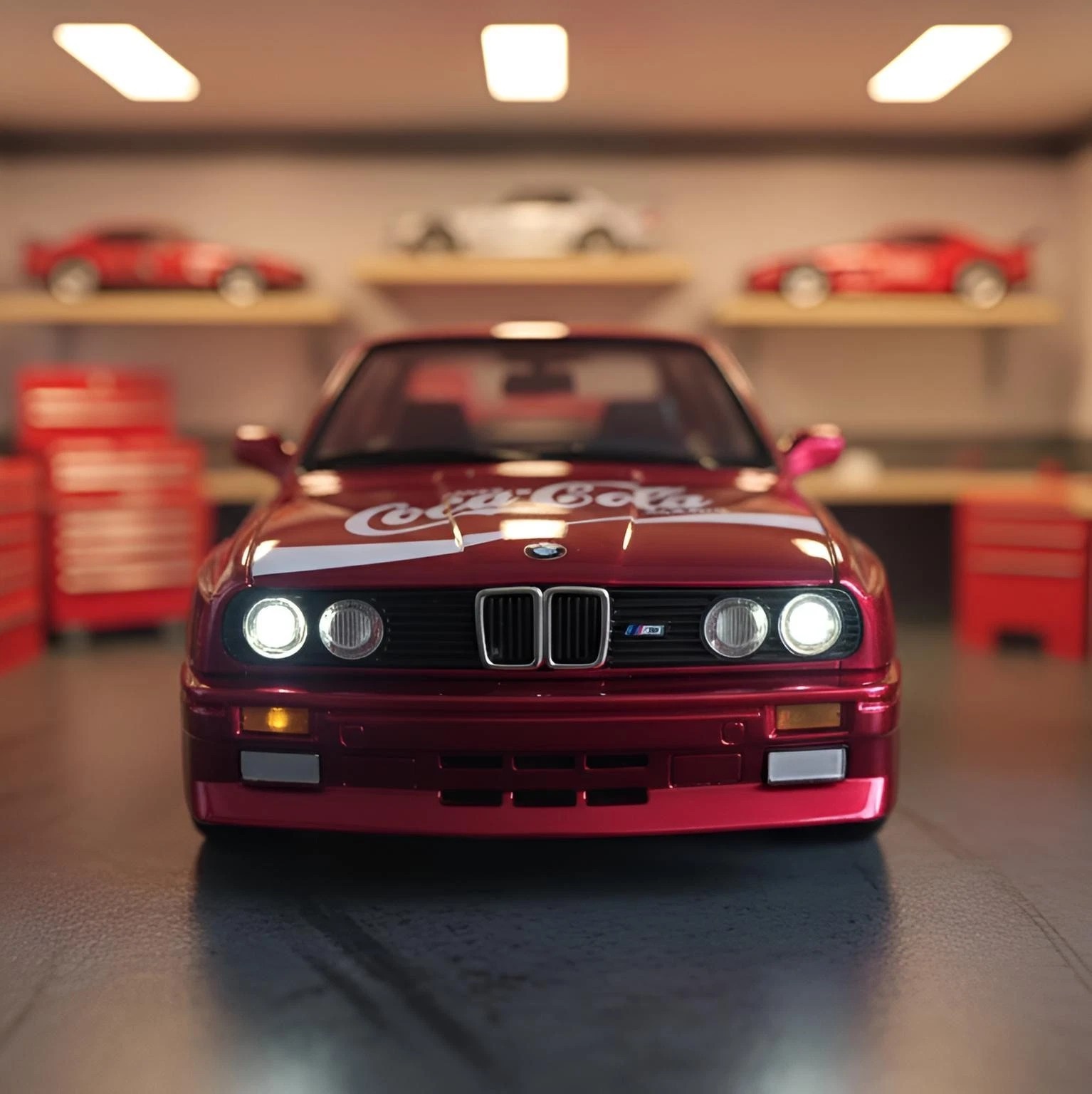 1:24 BMW M3 E30 Diecast Sports Car Model – Sound & Light Floral Edition Toy Gift