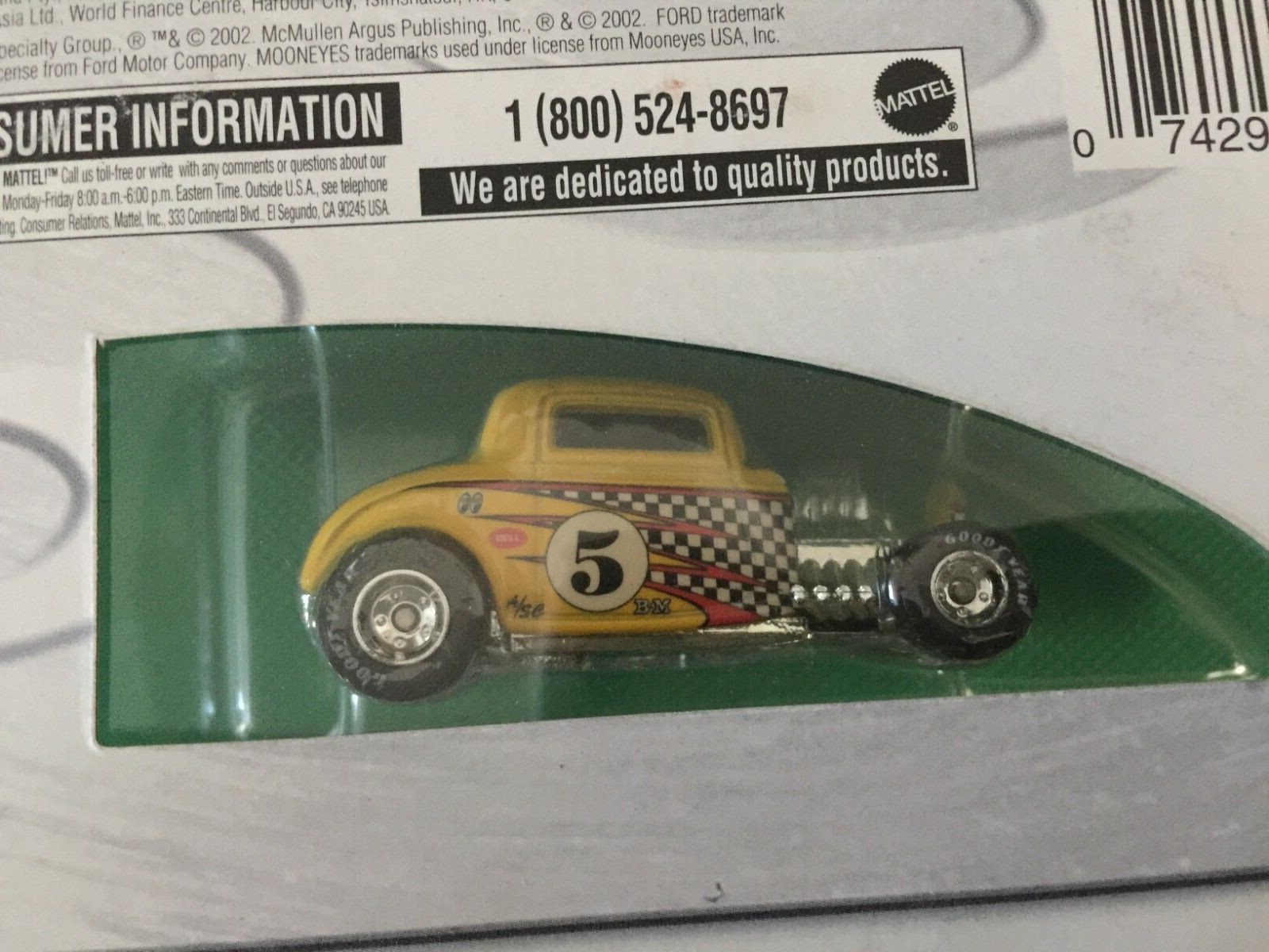 HOT WHEELS 2002 ROD & CUSTOM ’32 FORD YELLOW 1/64 DIECAST B114