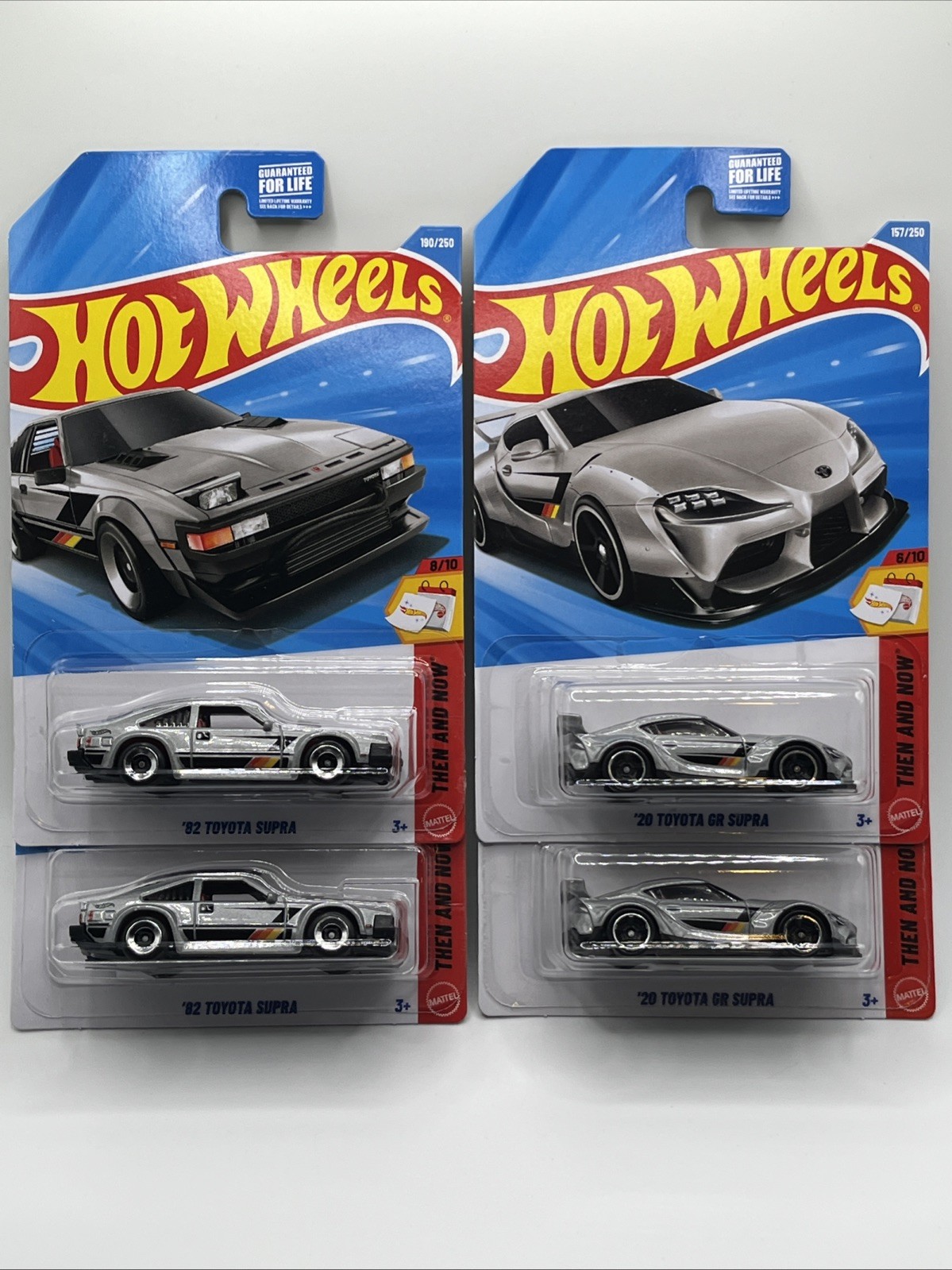Hot Wheels ‘82 & ‘20 TOYOTA GR SUPRA Silver Lot of 4