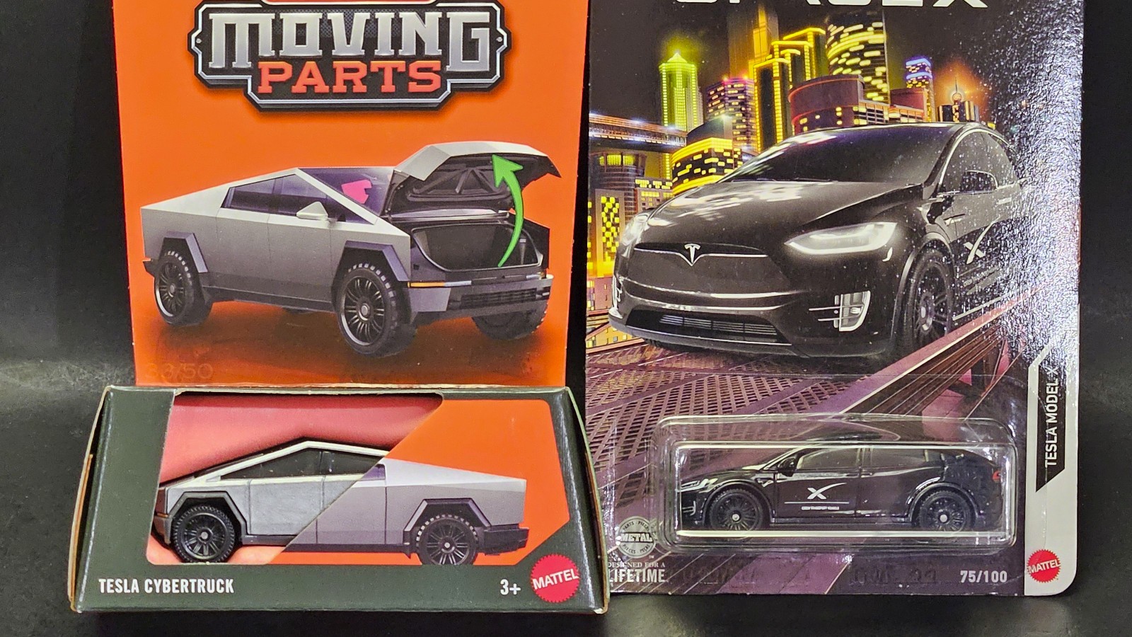 Matchbox Moving Parts & Mainline Tesla Cybertruck & SpaceX Model X Lot of 2 ++++