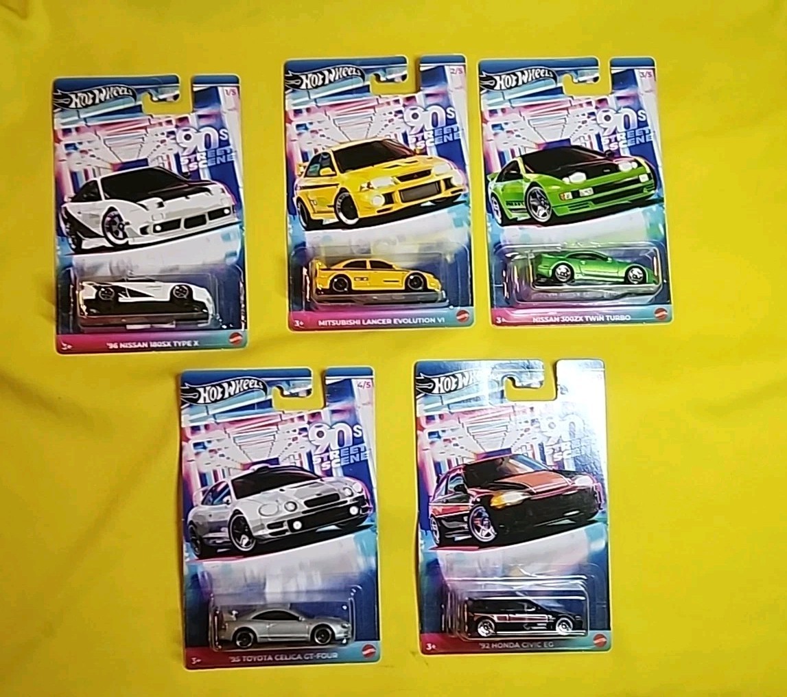 Hot Wheels 90s Street Scene 2024 Full Set 5 Cars Honda Nissan Toyota 🔥J