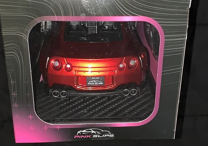 JADA 2025 1/18 DIECAST PINK SLIPS RED NISSAN GT-R (R35) W/LIBERTY WALK BODY KIT