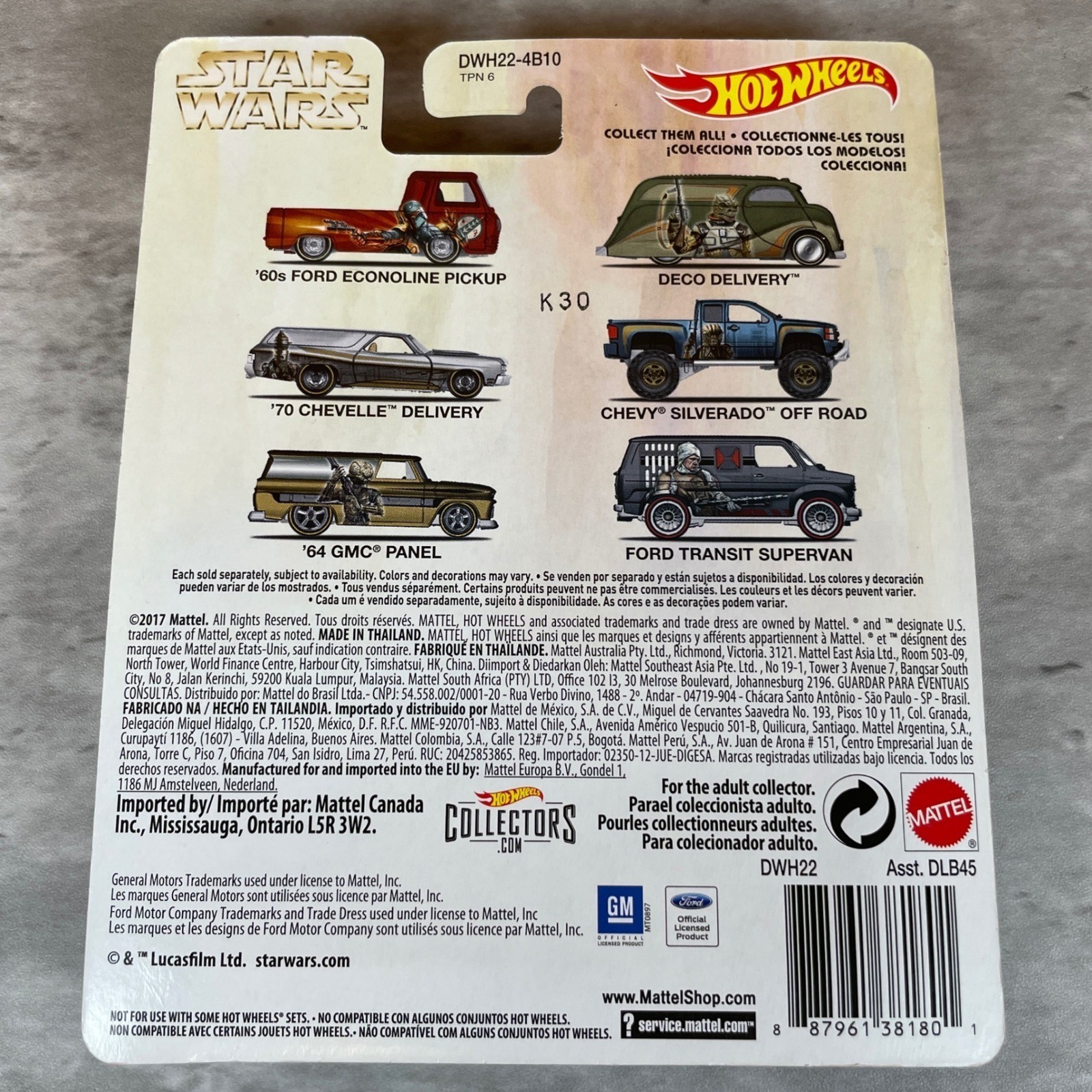 Hot Wheels Star Wars Bounty Hunter Series Complete Set of 6 Real Riders Diecast