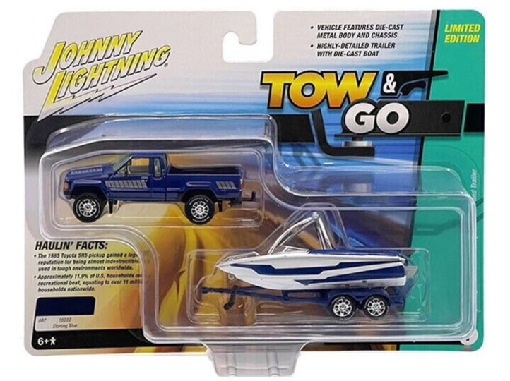 JL 1/64 Diecast TOYOTA SR5 Pick Up W/ BOAT TRAILER
