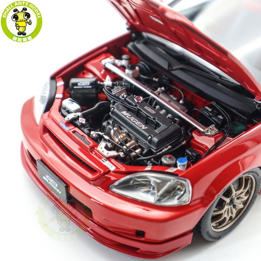 1/18 MOTORHELIX Honda CIVIC Type R EK9 MUGEN POWER Red Diecast Model Car