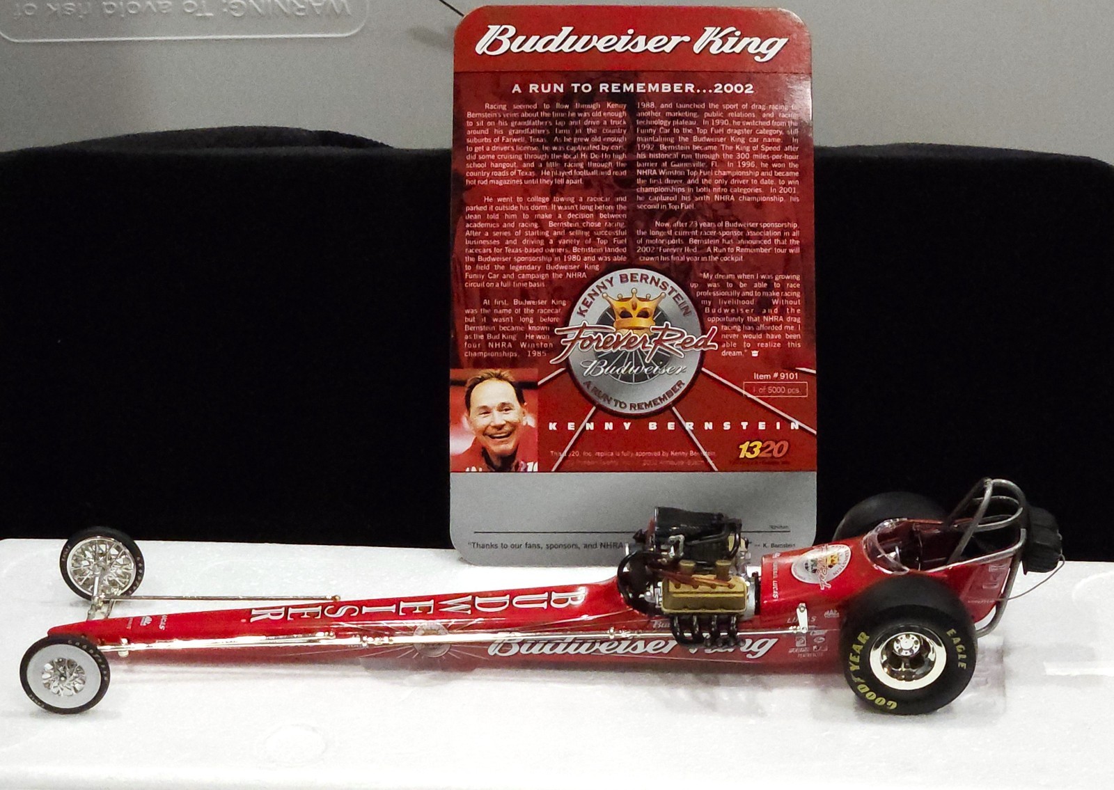 The Fuelers 1320 Kenny Bernstein Forever Red Budweiser Diecast Car #9101 1:24
