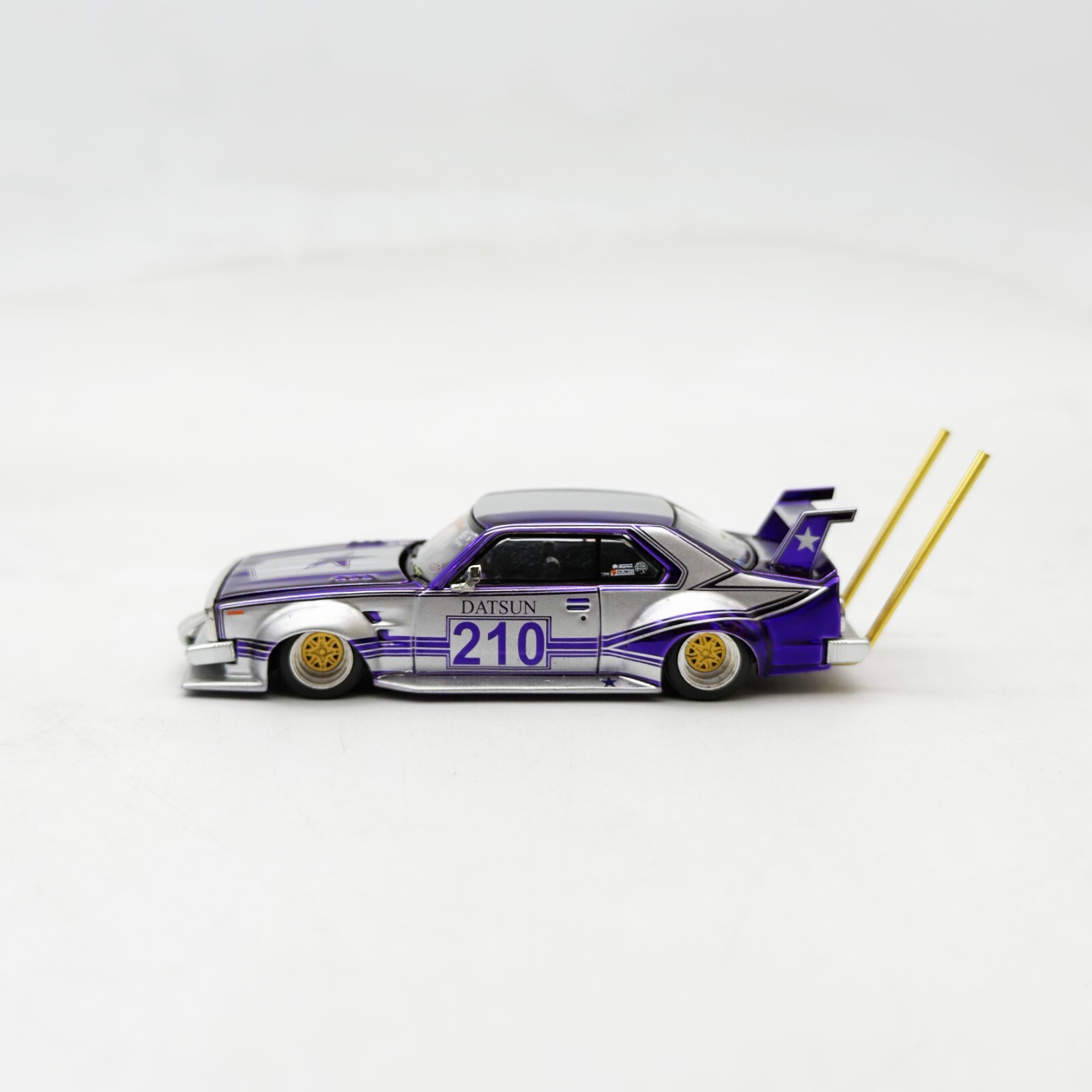Pop Race 1:64 Nissan C210 Kaido Racer Bosozoku Style Chrome Purple PR64-107