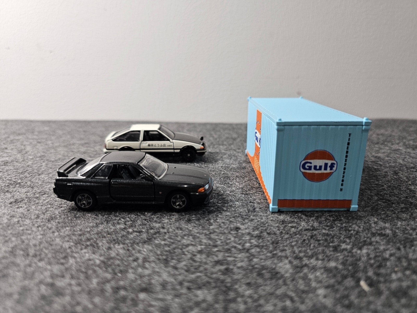 1:64 Alloy Gulf Painted 20′ Container Box Model Miniature Scene Barn Door Open