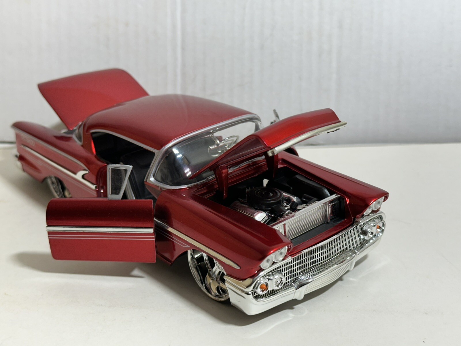 JADA DUB 1958 CHEVY IMPALA CANDY RED 1:24 DIECAST MODEL CAR NEW NO BOX
