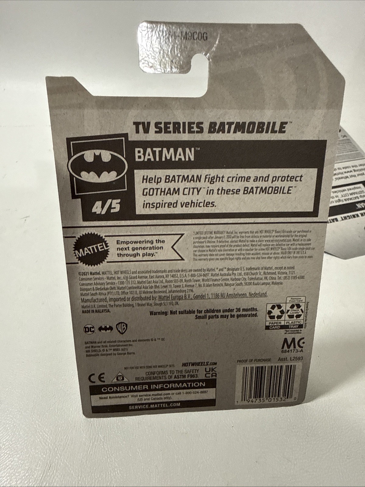 HOT WHEELS BATMAN, THE DARK KNIGHT BLUE BATMOBILE ,Tv Series Batmobile 2pcs Lot