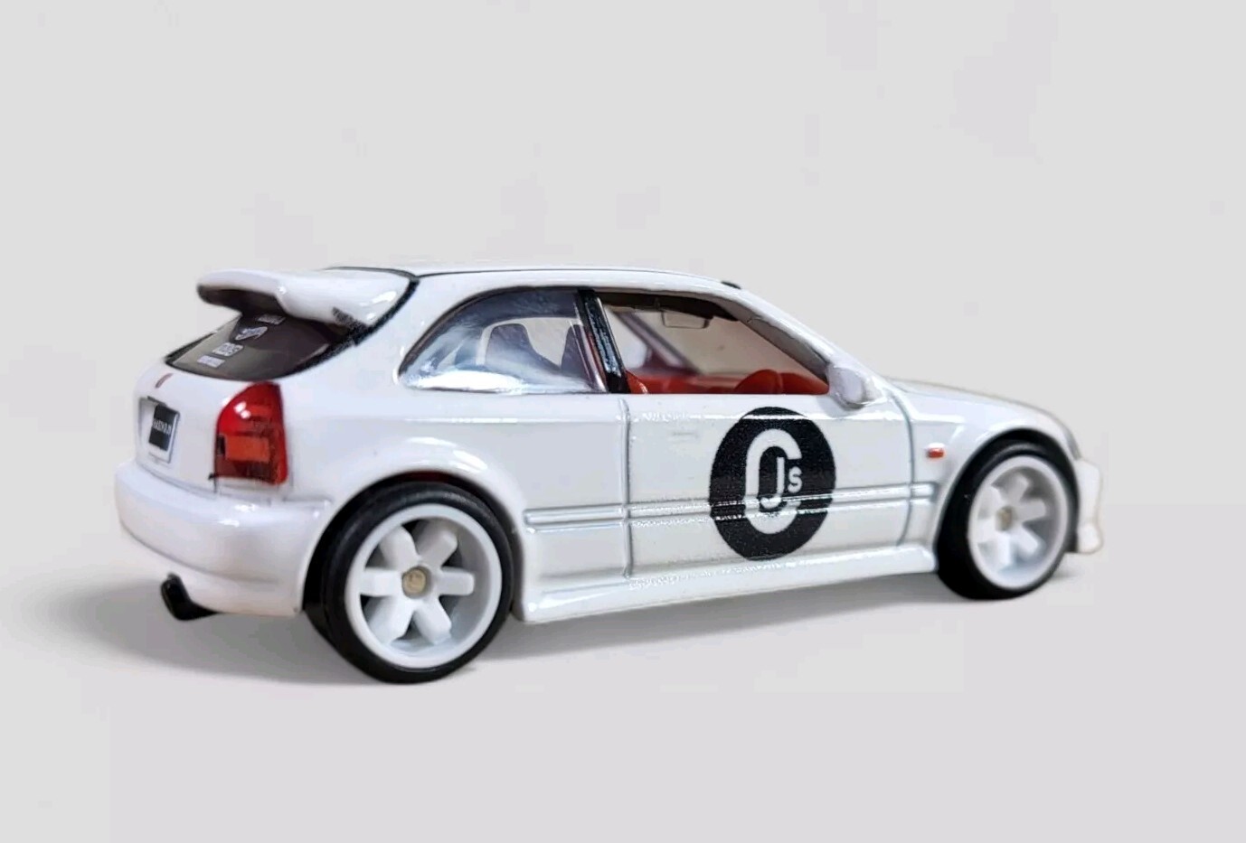 1999 HONDA CIVIC TYPE R Diorama Collectible DieCast Model Car 1:64 White LOOSE