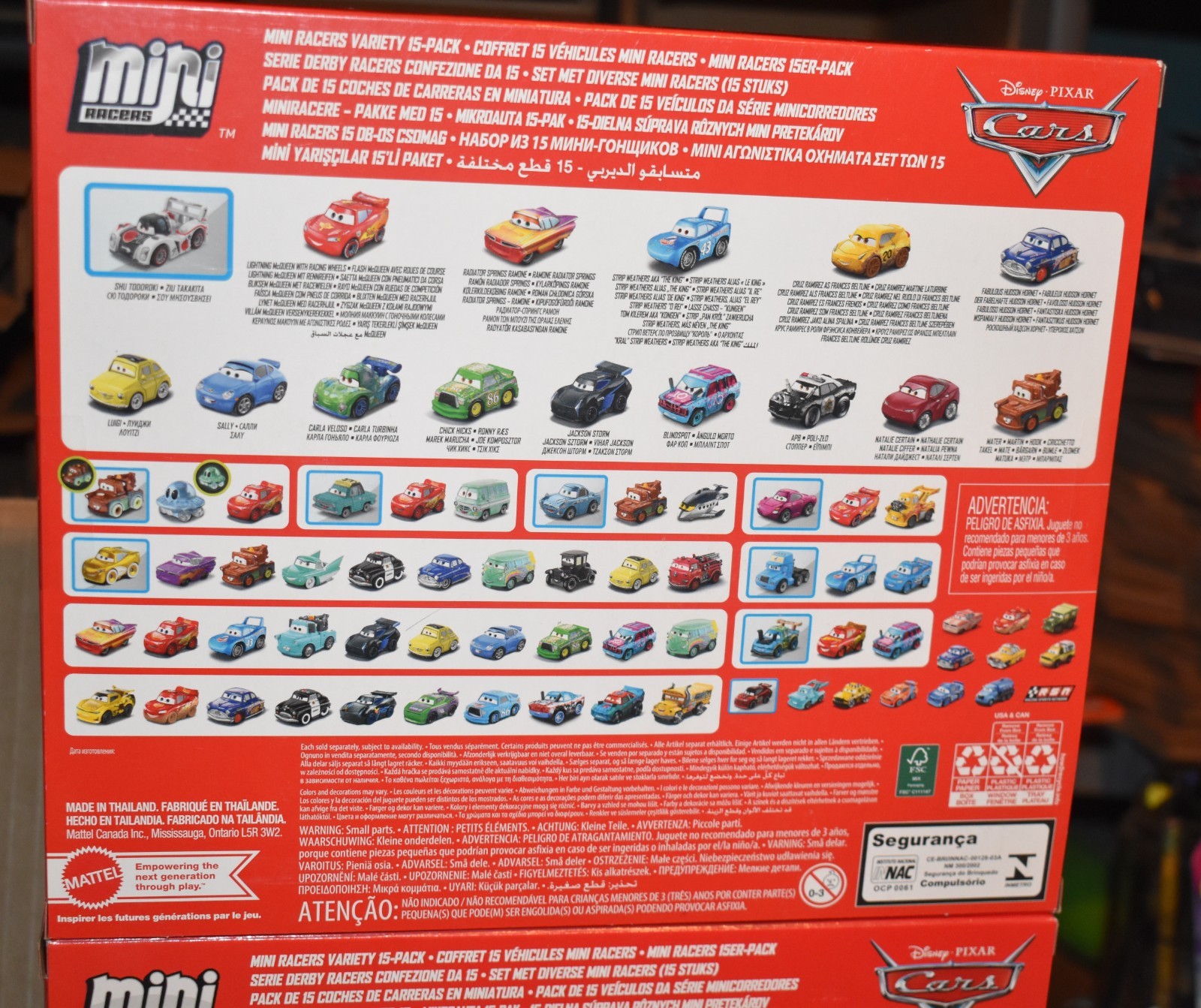 Disney Pixar Cars Mini Racers VARIETY CARLA VELOSO,SALLY,LUIGI, 15 Pack LOT 2NEW