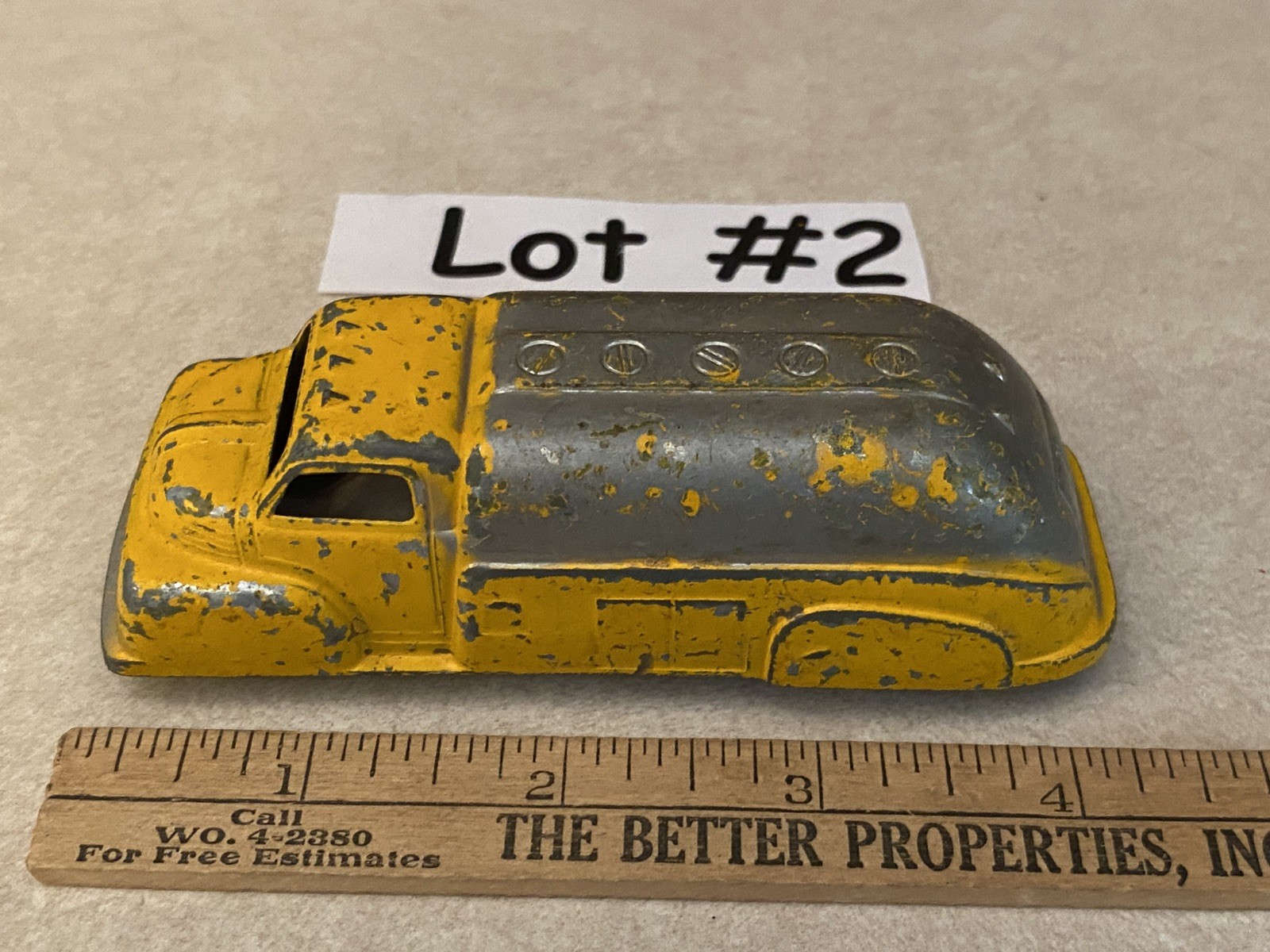 Vtg LOT of 3 -1950s TOOTSiE TOY Cars & Truck *Oil Tanker *Rat Rod *Ford Sedan #2