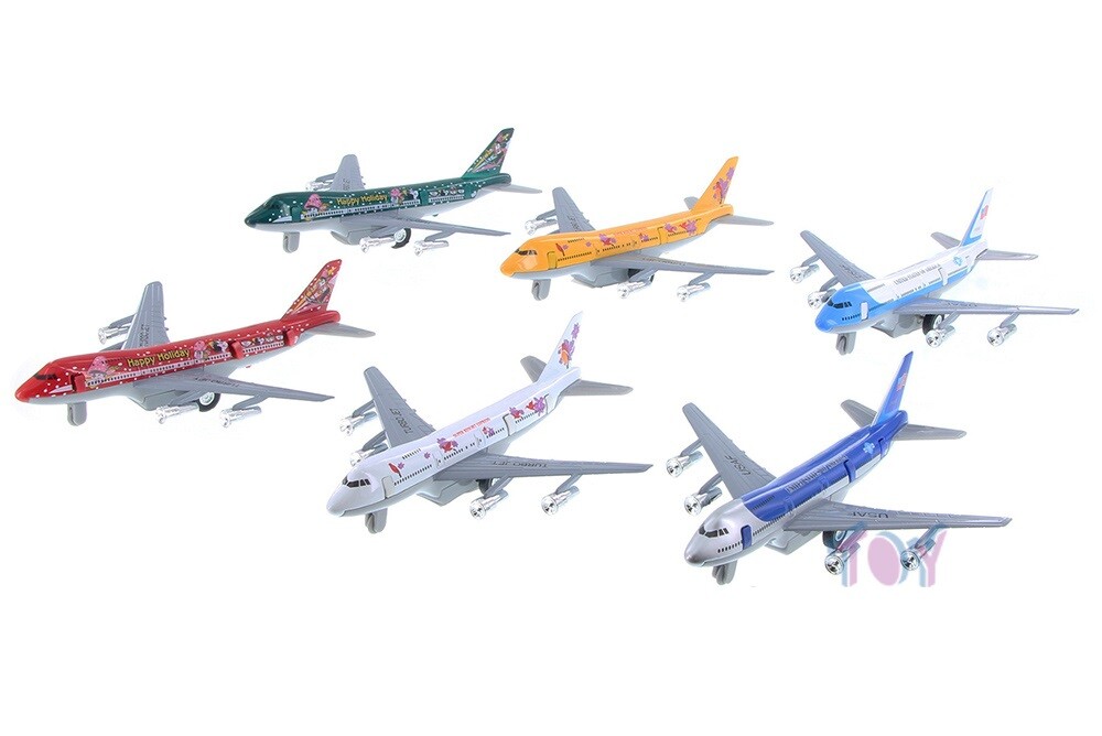 Turbo Jet 747 Airplane, Happy Holiday, USA, Super Resort, Diecast Metal, 7.25”