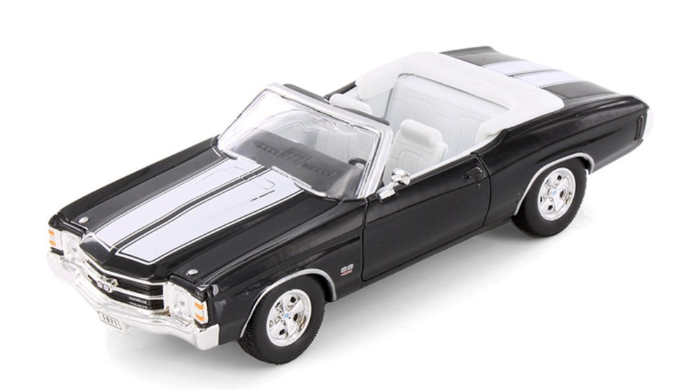 1971 Chevrolet Chevelle SS 454 1/24 Scale Diecast Model by Welly – BLACK