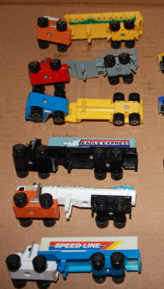 6 Micro Size 4.5 ” Long Semi Tractor Trailer Rigs