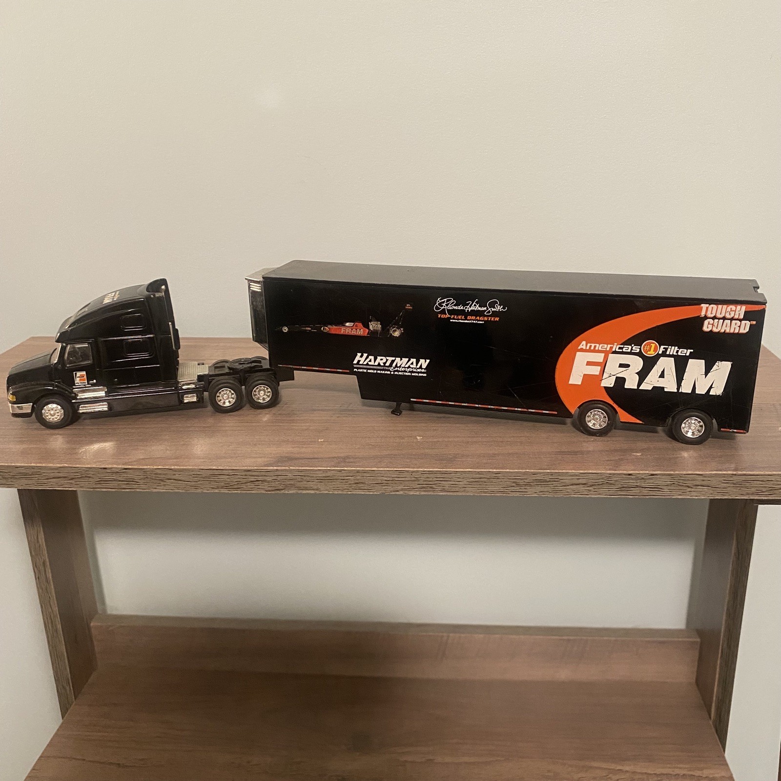 TFD Rhonda Hartman Smith FRAM Semi Freightliner Tractor Trailer Diecast Orange