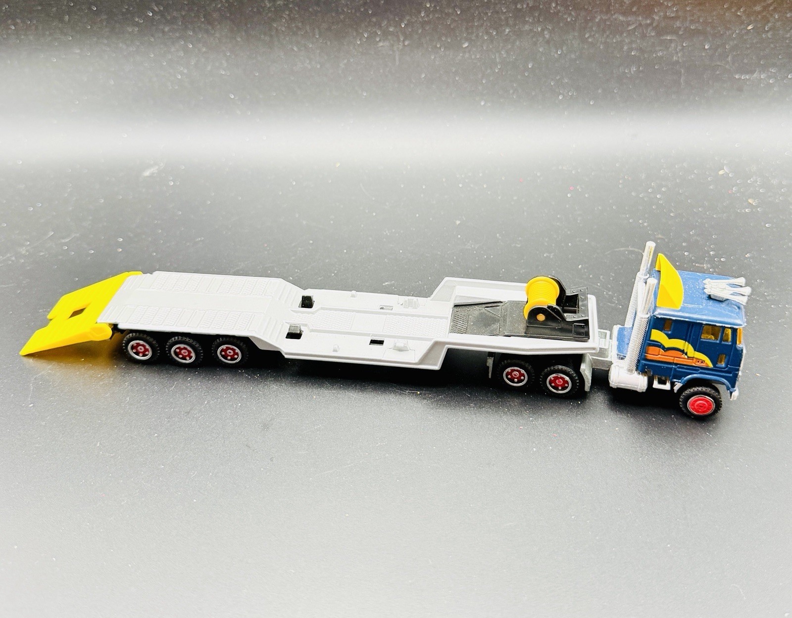 1980s Vintage Cabover Super Movers Majorette Semi Truck Tractor Trailer Low Boy