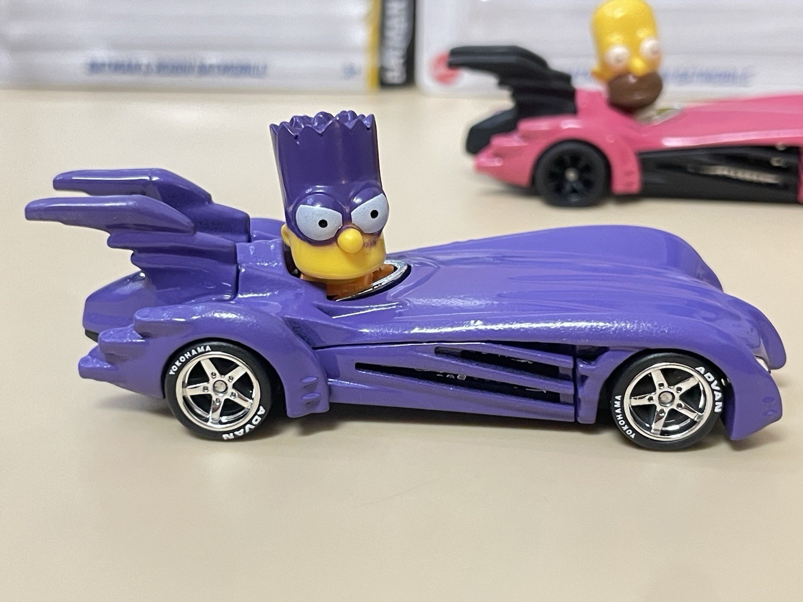 Hot Wheels The Simpsons Family Batmobile CUSTOM + CUSTOM Bartmobile