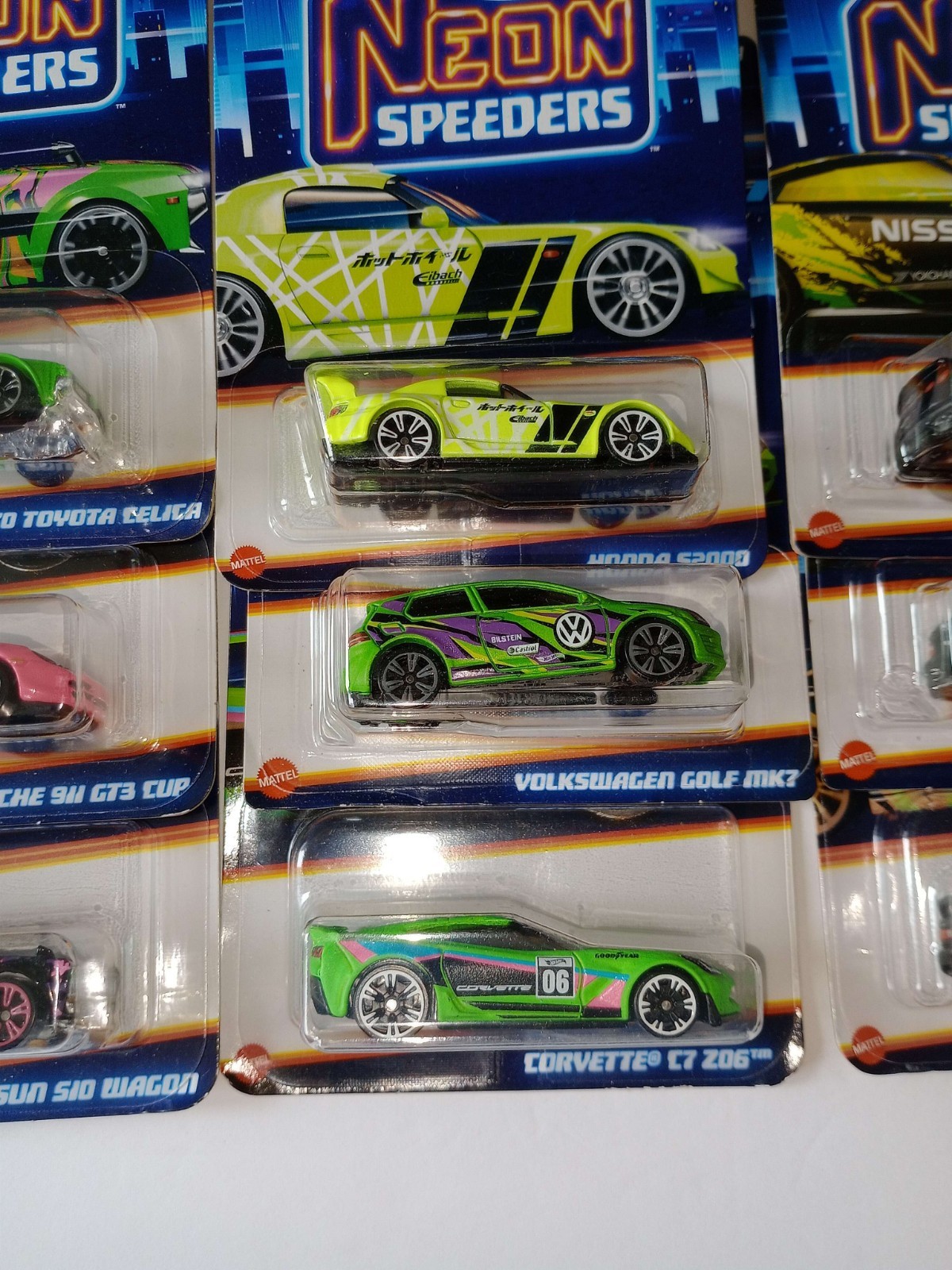 Hot Wheels Lot Of 12 NEON SPEEDERS Honda / Nissan / BMW / Porsche / Toyota +