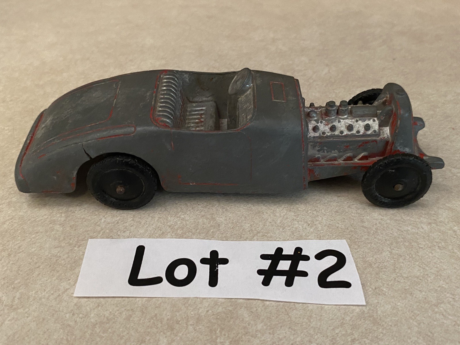 Vtg LOT of 3 -1950s TOOTSiE TOY Cars & Truck *Oil Tanker *Rat Rod *Ford Sedan #2
