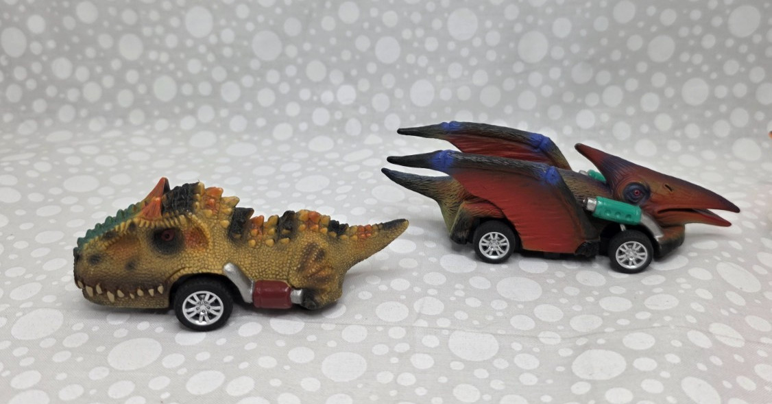 Dinobros Dinosaur Pull Back Toy Cars Set 4 Age 3 and Up