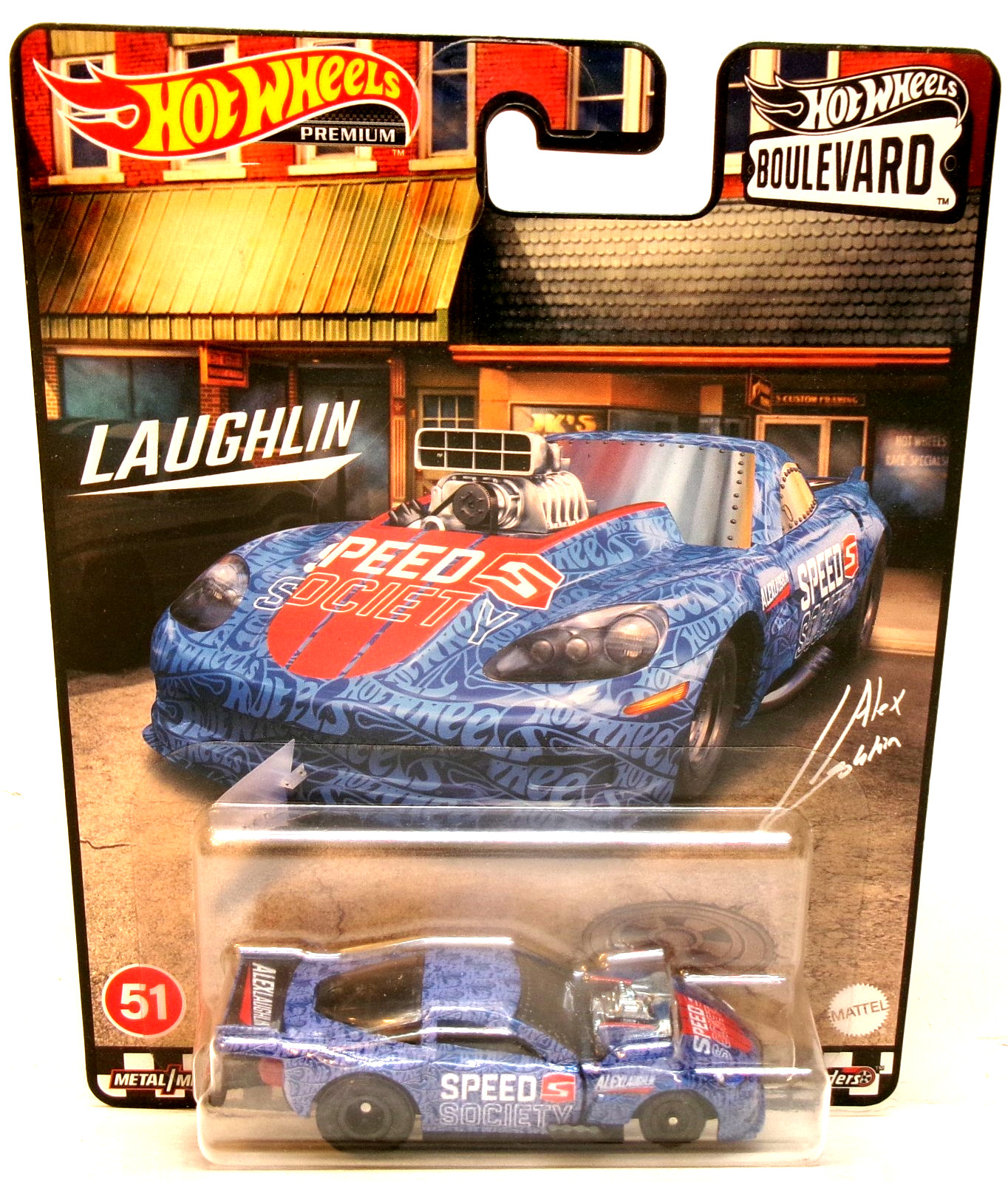 2022 HOT WHEELS 1:64 PREMIUM BOULEVARD #51 BLUE ’12 CORVETTE Z06 DRAG RACER