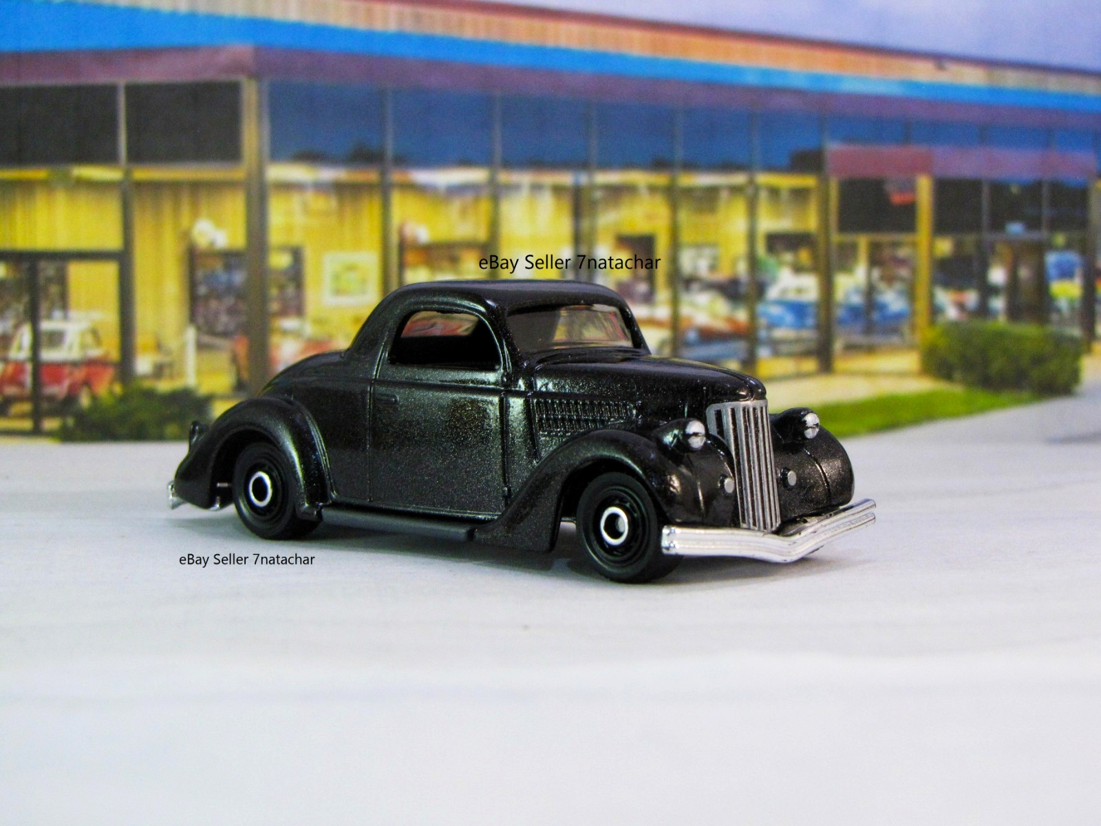 1936 Ford Coupe Flathead V8 Stock Black Metal Model 1/64 Scale I