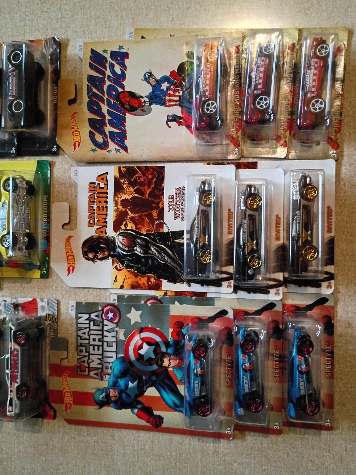 Hot Wheels Marvel Captain America Lot Of 20