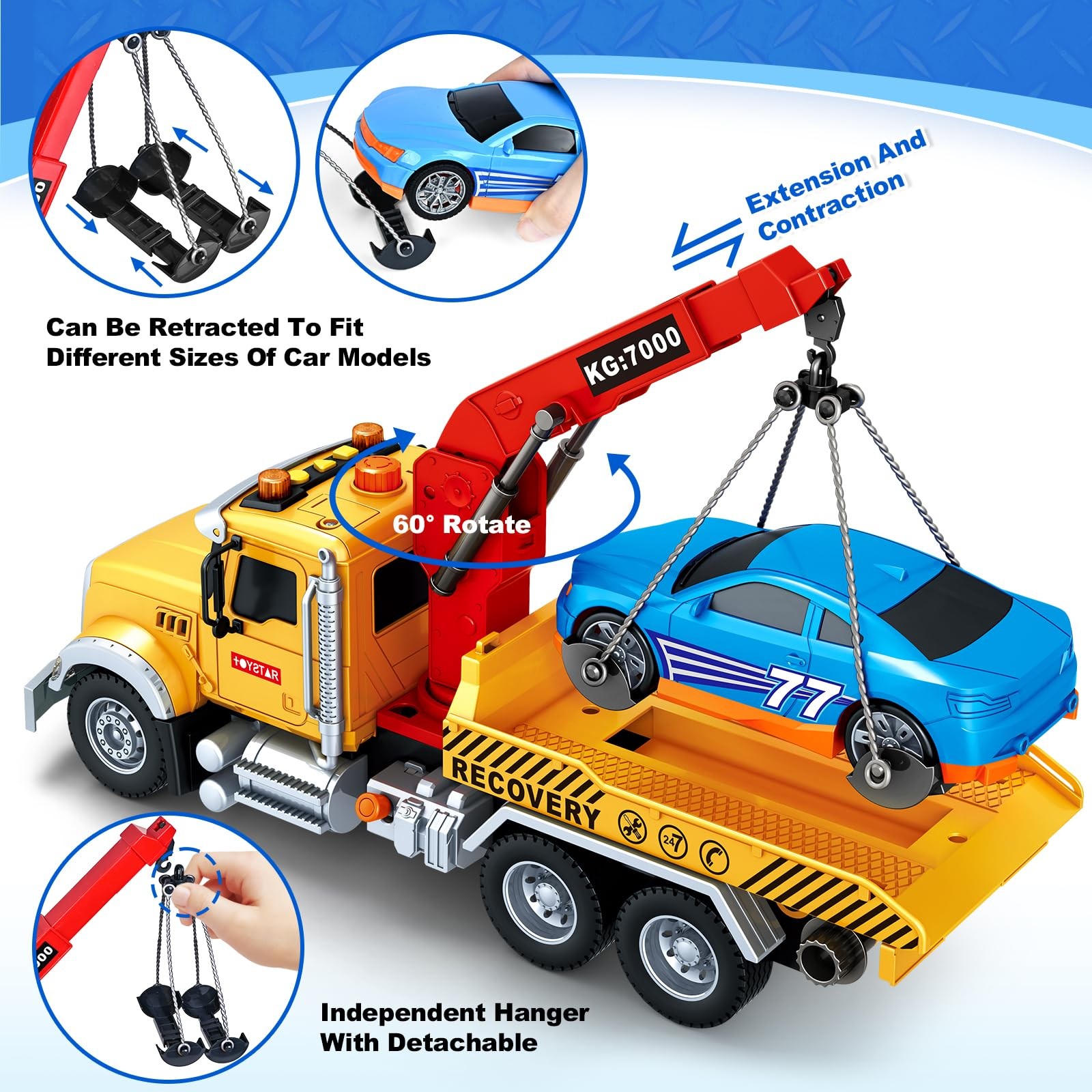 15″ Large Tow Truck Toy, Toy for 3 4 5 6 Years Old Boy Toddlers, Truck Vehicl…