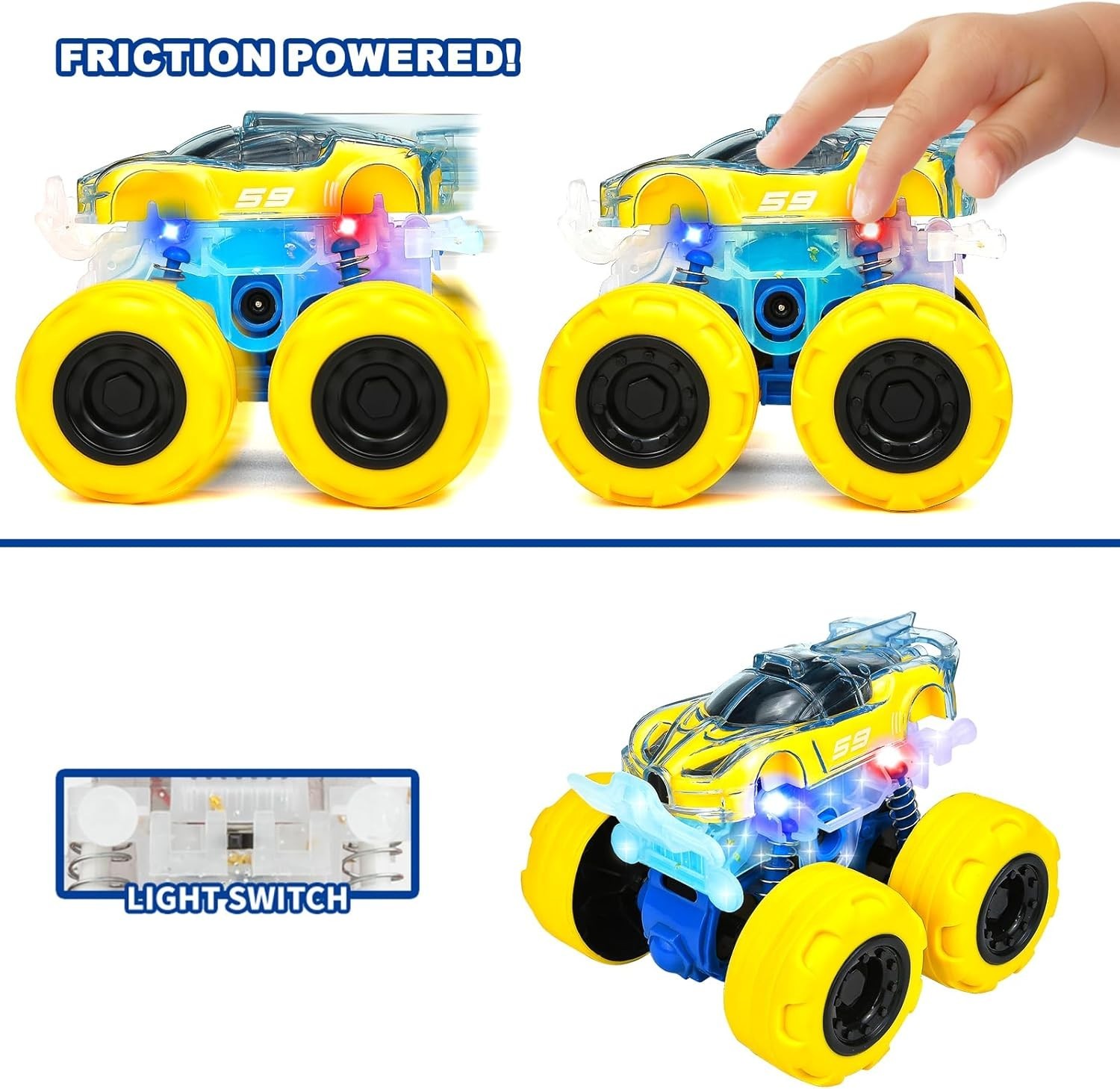 Dynamic Racing Monster Truck Toy with Bright LEDs – Hours of Play for Toddlers