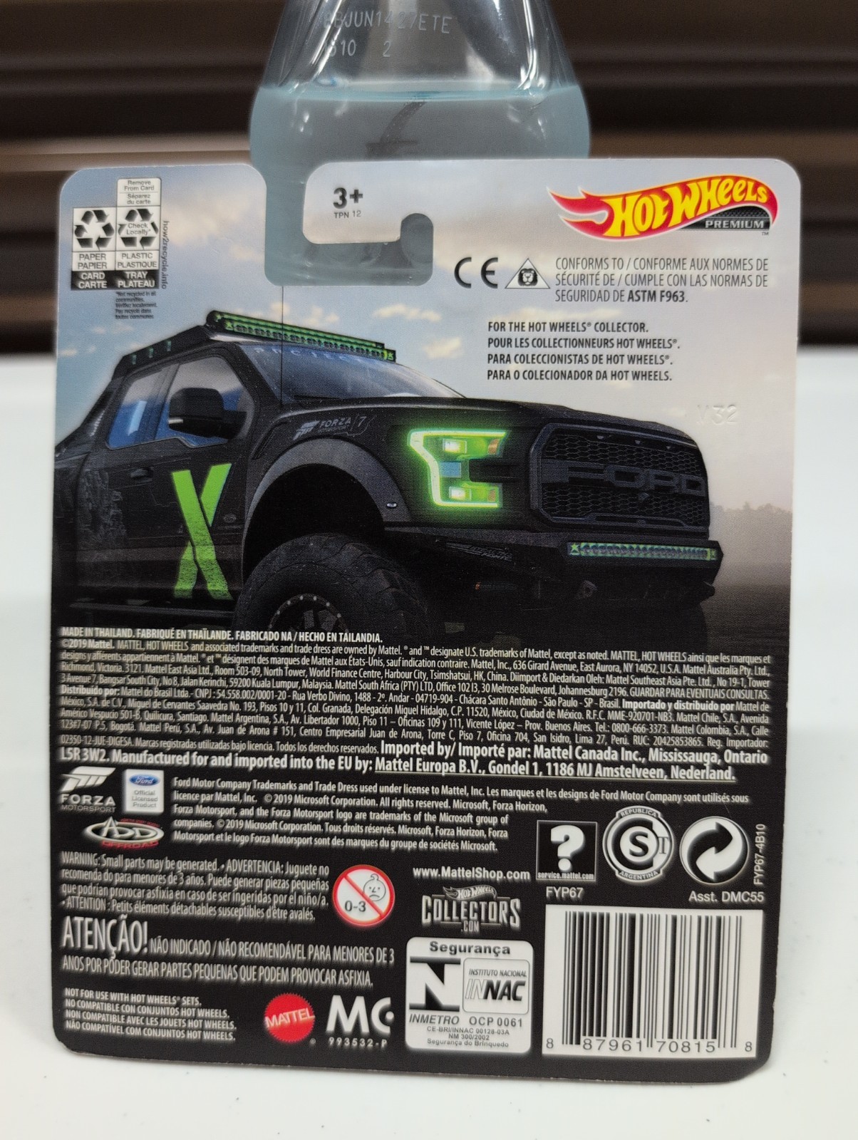 2019 Hot Wheels Premium 17 FORD F 150 RAPTOR black green FORZA MOTOSPORT Car Cul