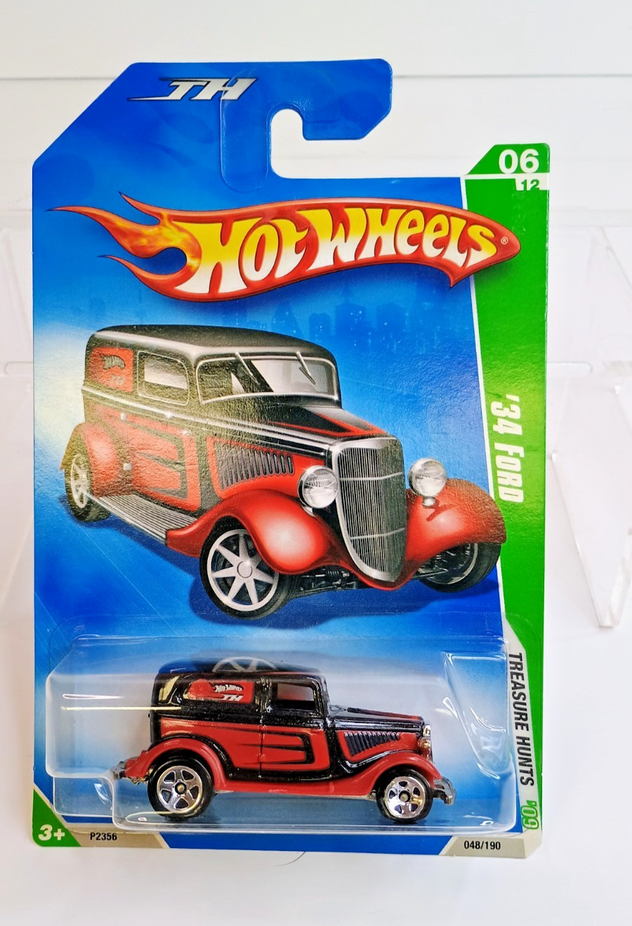 2008 Hot Wheels TREASURE HUNTS ’09 ~ ’34 FORD Red & Black ~ NEW w/ PROTECTOR