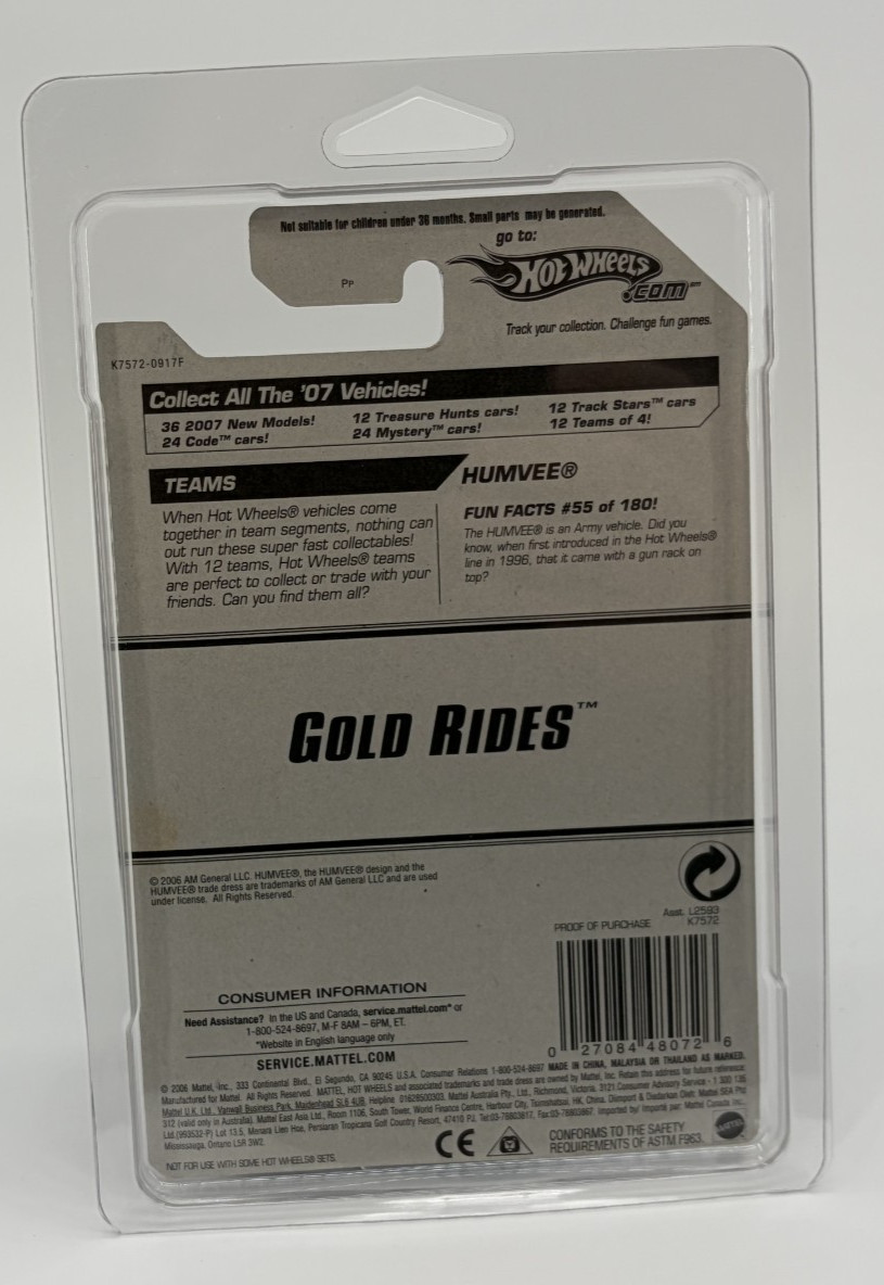 Hot Wheels 2007 Gold Rides 03 0f 04 Humvee 055 / 180 1:64