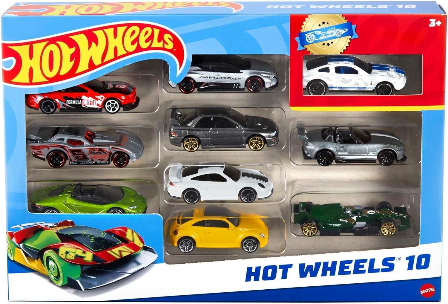 Hot Wheels 10-Pack Metal Toy Cars 1:64 Scale Collectible Playset for Kids